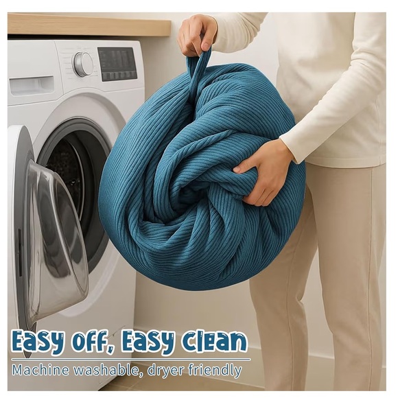 Bean Bag Chair Cover MEDIUM (200L)-BLUE ENCRE - Picture 9 of 11